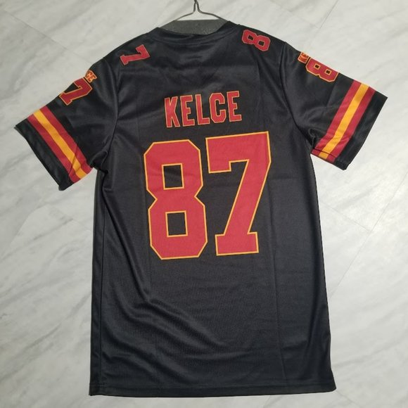 TRAVIS KELCE 87 - KANSAS CITY CHIEFS RED PRINTED FOOTBALL JERSEY - Picture 3 of 16